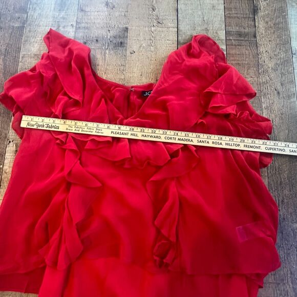 J.Crew Red Ruffled Blouse V-Neck Layered NEW NWT Plus Size 2X - Picture 8 of 11